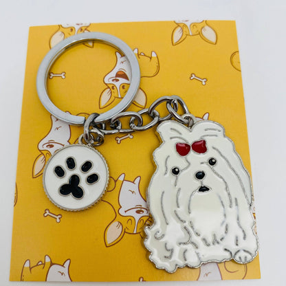 Dog Lover Enamel Keychain