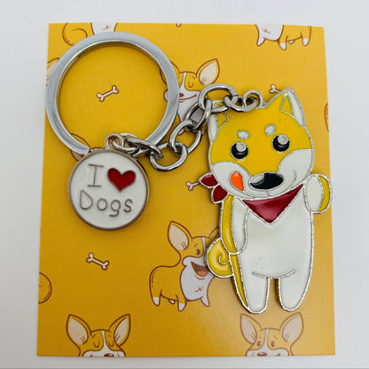 Dog Lover Enamel Keychain