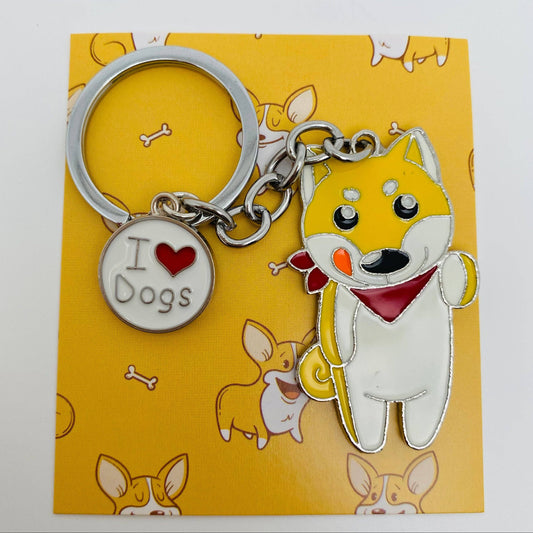 Dog Lover Enamel Keychain