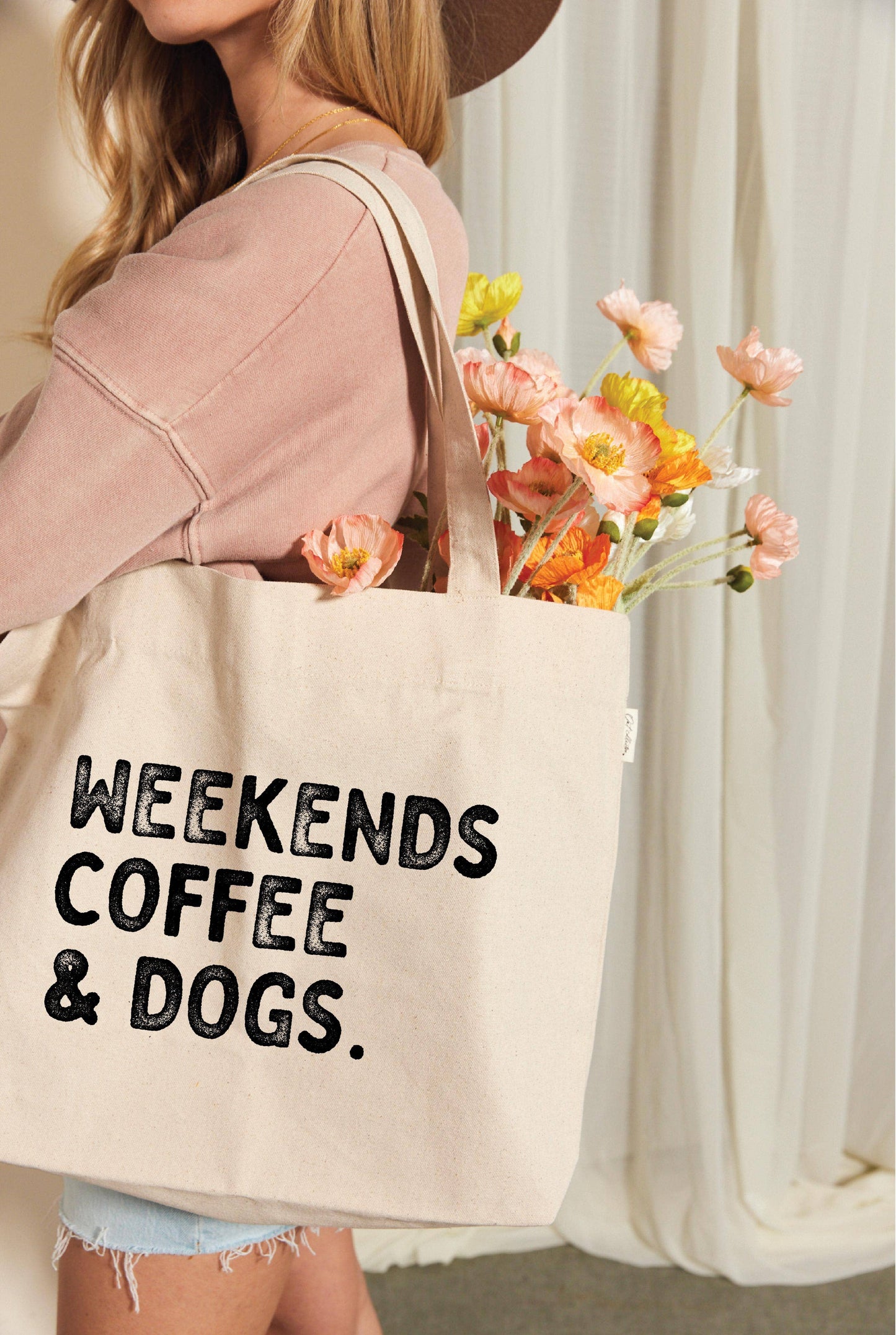 Weekends, Coffee & Dogs Canvas Tote