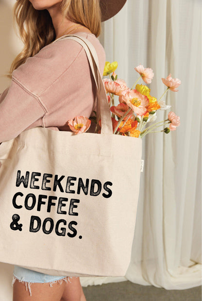 Weekends, Coffee & Dogs Canvas Tote