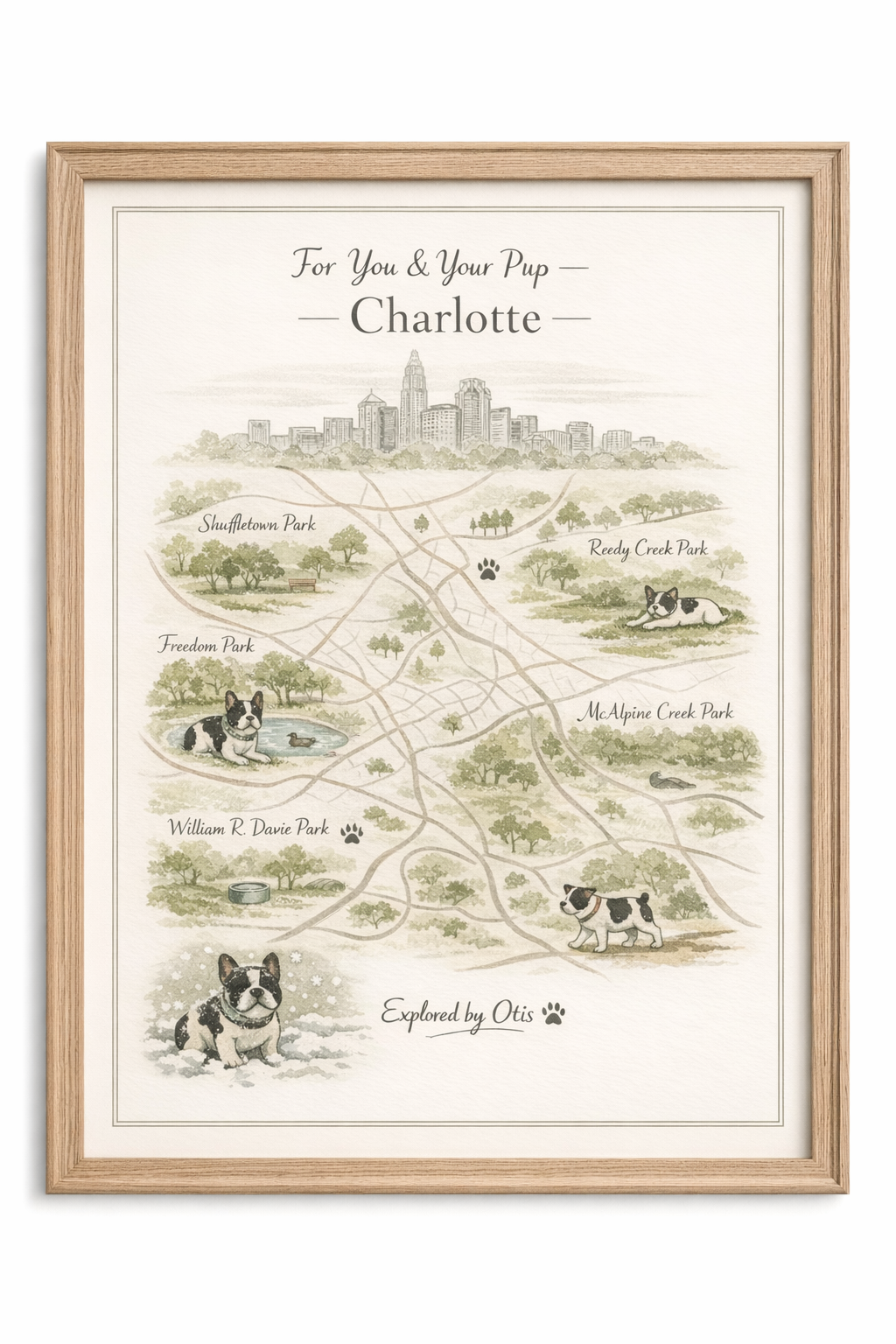 Charlotte Dog Parks Print