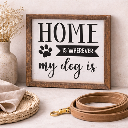 Home Is Wherever My Dog Is Sign