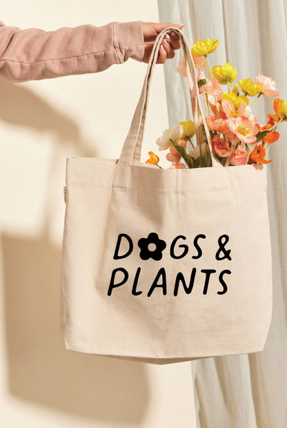 Dogs and Plants Canvas Tote