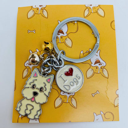 Dog Lover Enamel Keychain